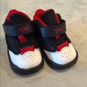 Nike Jordan Flight Kids Black, Red, and White Sneakers size 2